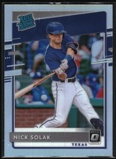 Nick Solak 2020 Donruss Optic Baseball Rated Rookie - SILVER  HOLO#57 - Texas Ra