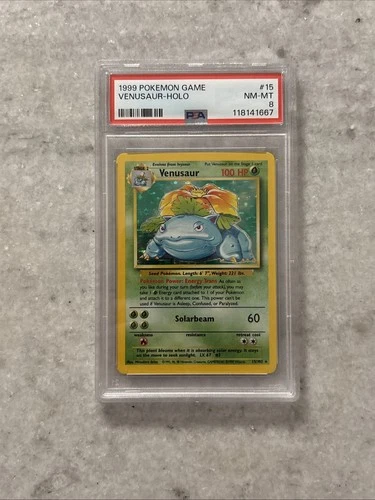 1999 Pokemon Game Venusaur Holo Card 15/102 PSA 8 NM-MT