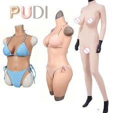 Silicone Bodysuit Breast Forms Fake Vagina Hip Shaping Female C/G Cup Body Suit