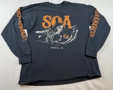 Sons Of Anarchy Mens Black Grim Reaper Graphic Long Sleeve T-Shirt Size XL