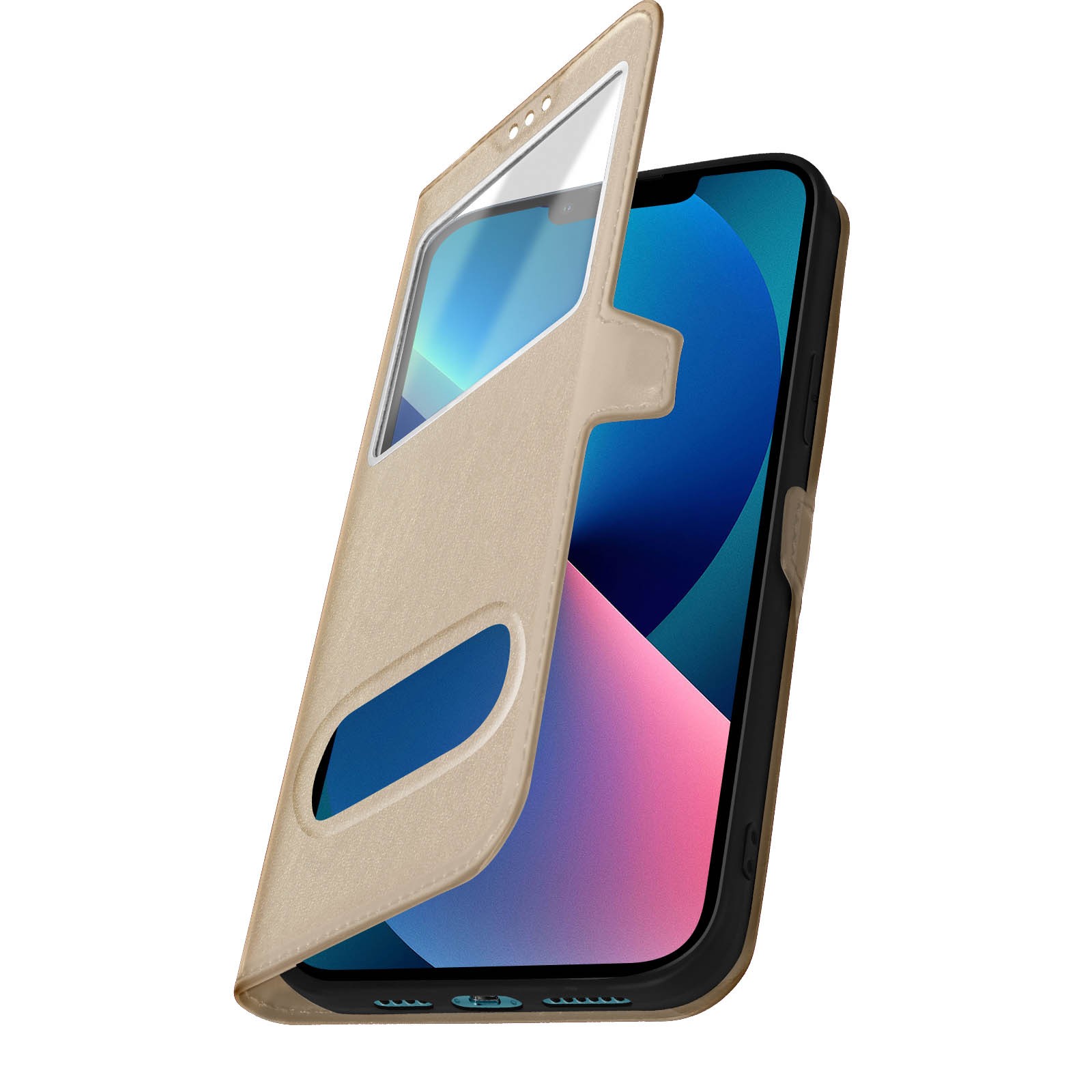 Housse iPhone 13 Mini avec support vidéo et double fenêtre active
