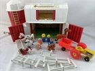 Vintage 1986 Fisher Price Little People Play Family Farm Red Barn, With Silo