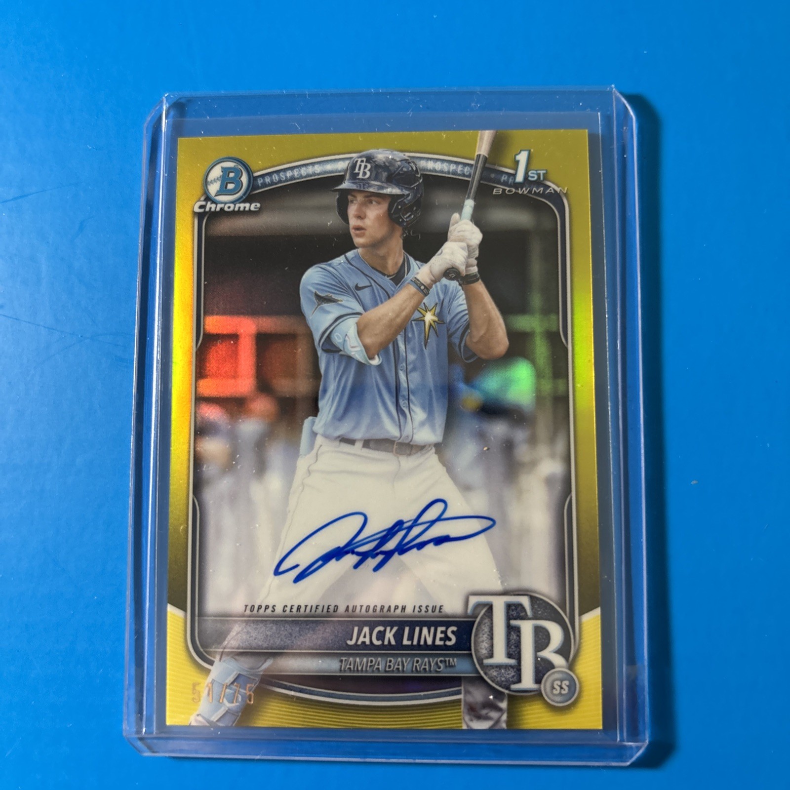 2025 Bowman Chrome 1st JACK LINES 51/75 Auto Yellow CPA-JLI RAYS