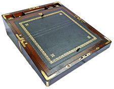 Victorian Coramandel Writing Slope, Secret Drawers, Crown Inkwells & Bramah Key