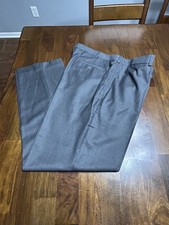 Roundtree Yorke Men  s Gray Dress Pants Size 40x32 NWOT Flat Front