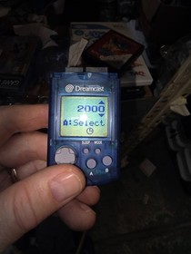 Sega Dreamcast Clear Blue VMU OEM Visual Memory Unit TESTED WORKS PERFECT #J34