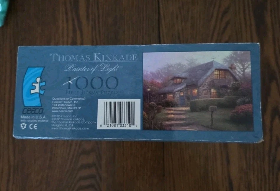 New Thomas Kinkade Lilac Evening Cottage 1000 Piece Puzzle - Image 3 of 4