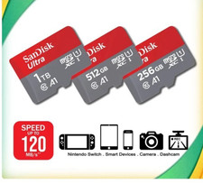 SanDisk Ultra 128GB 256GB 512GB 1TB 1.5TB 2TB Micro SD SDXC A1 C10 Memory Card