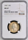 1947 Washington Quarter NGC MS67