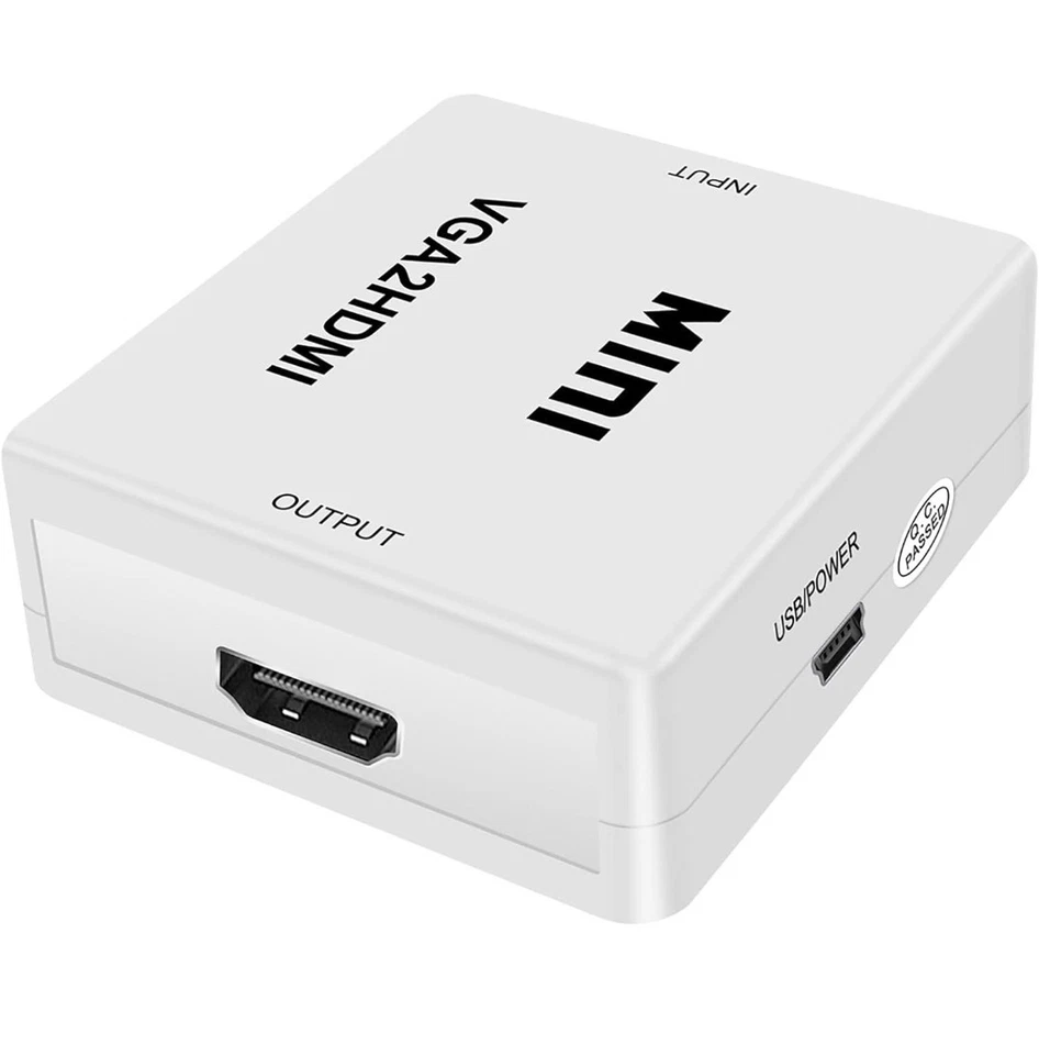 Mini HDMI to VGA Female M/F Connector Cable Adapter 1080p Converter Cord - Image 2 of 4