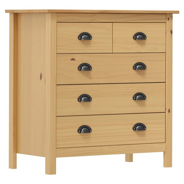 Sideboard Hill Massivholz Kiefer 79X40X80 Cm Wohnzimmer Stauraum-image