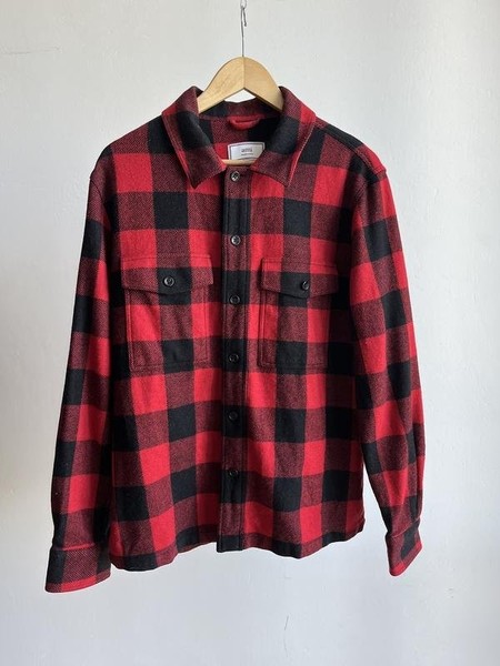 Men AMI Shirt Red Wool 36 / S / 44