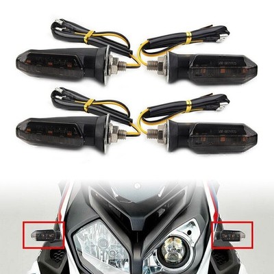 Motorcycle LED Indicator Yellow Turn Signal Light Lamp Smoke Universal 4PCS