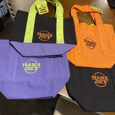 Trader Joe's  Set Of 4 Mini  Canvas Tote Bag Halloween RARE 2025 Limited edition