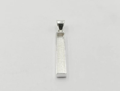 925 Sterling Silver Long Channel Pendant 5x30mm Blank Bezel Jewelry DIY