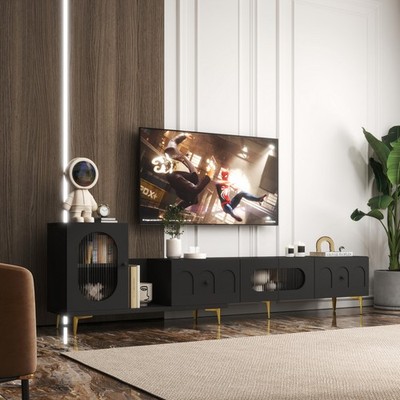 Extendable Up 102 inch TV Stand Entertainment Center Media Console Cabinet Large