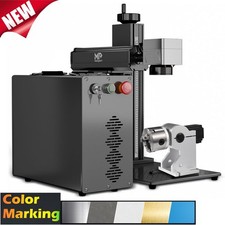 Monport MOPA 60W Fiber Laser Engraver Full Color Marking w Rotary Axis for Metal