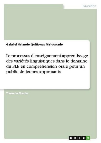 Le Processus D'enseignement-Apprentissage Des VariéTéS Linguistiques Dans Le Dom-image