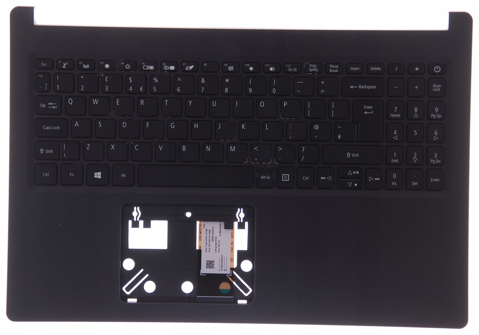 Palmrest with keyboard ACER Aspire A515-54 UK A+