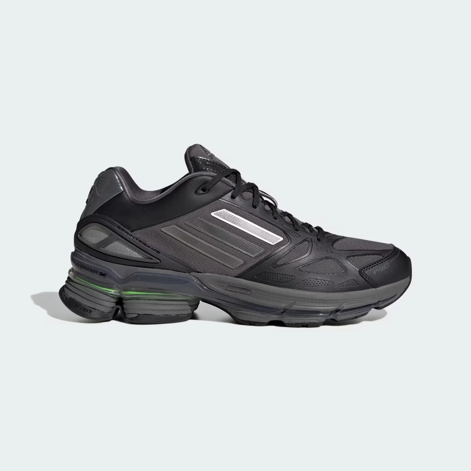 Adidas ADIZERO F50 Shoes in Solar Green/Core Black/Iron Metallic