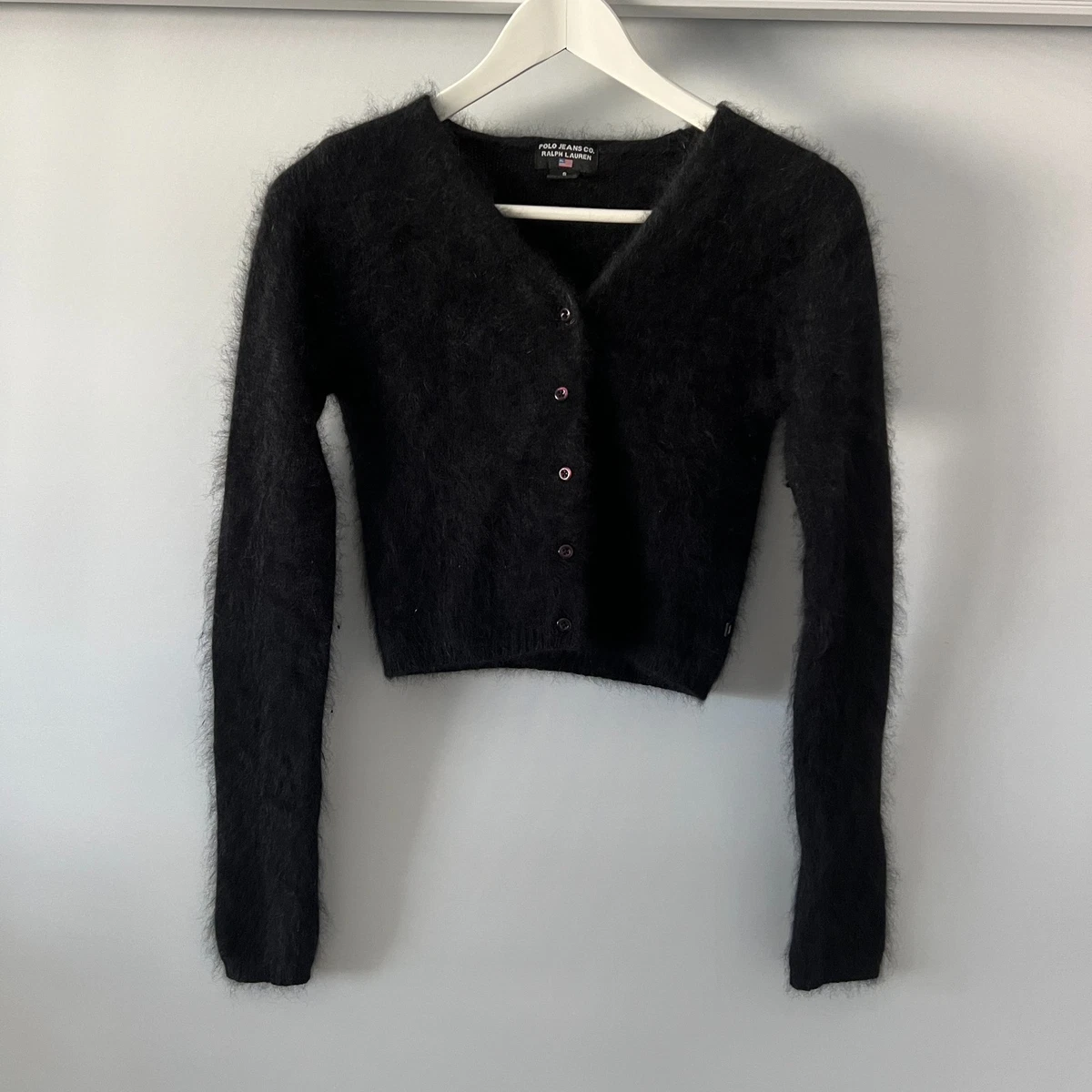 【新品】Polo Ralph Lauren BLACKカーディガン Polo Ralph Lauren cotton cardigan 32/2 COTTON black color