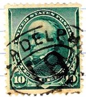 USA 1890 Daniel Webster 10 Cent Postage Stamp Green Used Sc 226 SA 490 — photo 1