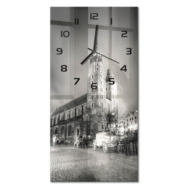 Glas-Wanduhr Mit FließEnden Zeigern Krakau Polen Schwarze Zeiger 30X60 Cm-image