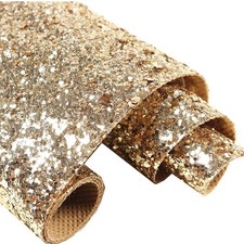 Self Adhesive Champagne Gold Chunky Glitter Wallpaper, Sparkle Glitter Wallpa...