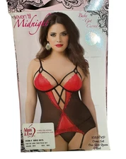 Seven Til Midnight  Pop of Love Two Piece Cami Set One Size Queen Red NEW