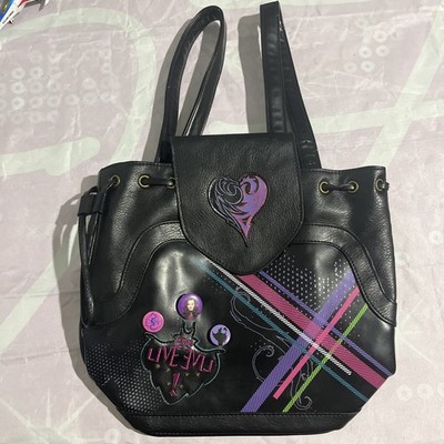 Disney Descendants Black Faux Leather Mini Backpack, Long Live Evil Bag