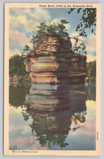 Vintage Sugar Bowl Dells of Wisconsin River Postcard H.H. Bennett Studio