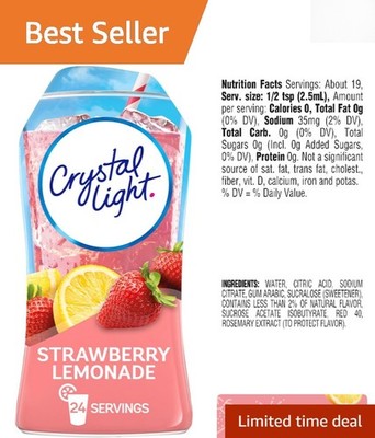 Zero Calorie Strawberry Lemonade Liquid Concentrate - 24 Servings in 1.62 Oz