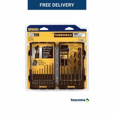 Drill Bits Set Turbomax 15 piece - Irwin - 1 set IRTURBOMAX-15PC