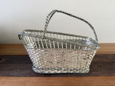 Vintage French Woven Silver Plate Wine Holder...