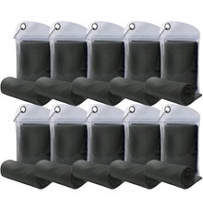 10 Pack 40x12 Dark Grey Cooling Towel, Microfiber Ice, Neck, Gym, Yoga, Bulk