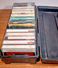 15 Misc Cassettes Lot Untested with Black Plastic Alpha Cassette Case