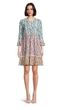 Maison Tara Mixed Media Floral Print Cottagecore Dress Size 4 Bell Sleeve