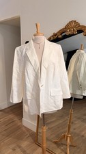 Kasper Women  s White Blazer 3/4 Sleeve Gold Buttons Size 16W