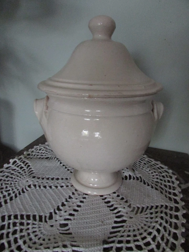 antike kleine Terrine - Keramik - Frankreich - seltene Form - Bild 2 von 4