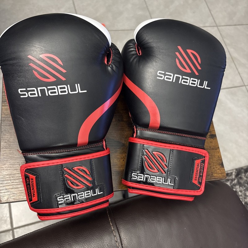 Sanabul Essential Gel Bag Gloves 14 oz Black Red White