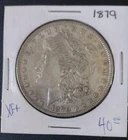 1879-P Uncirculated Morgan Silver Dollar AU+ Cartwheel And Light Toning
