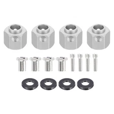 Aluminum Wheel Hex Hub 10mm Hex Extended Spacers for RC Car, Silver