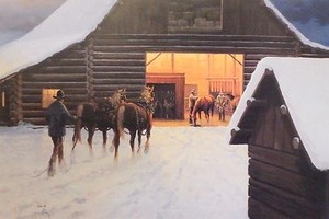 Jim Rey Winter Haven Cowboy Horse And Barn Art Print S N Ap 25 X
