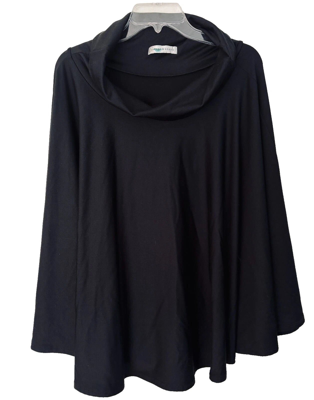 Susana Monaco Poncho/Cape Black Cowl Neck Supplex Lycra Nordstrom Med $160 USA
