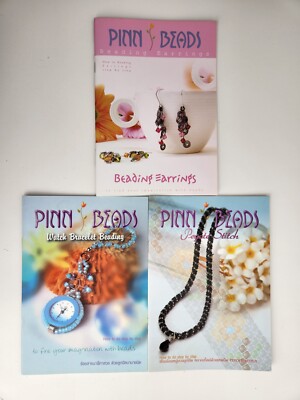 Pinn Beads Thai Beadwork Pattern Book Lot Earrings Watch Bracelet Peyote Stitch