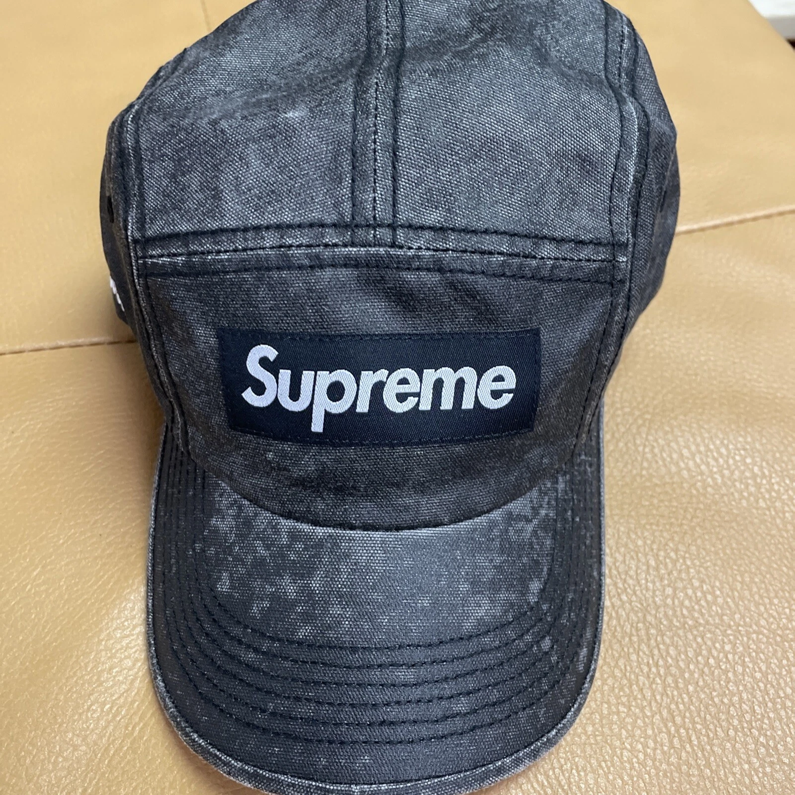 SUPREME WASHED CORDURA CAMP CAP BLACK FW22 : BRAND NEW