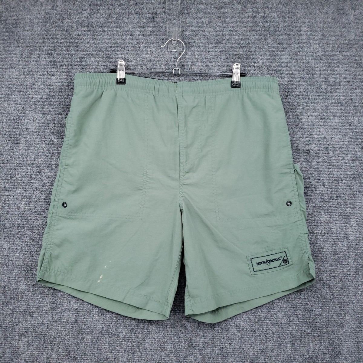 Hook Tackle Shorts Mens S Small Green Cargo Drawstring Utility