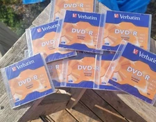 9 Verbatim DVD-R Recordable 16x Speed 120 min 4.7 GB 9 Individual Discs SEALED !
