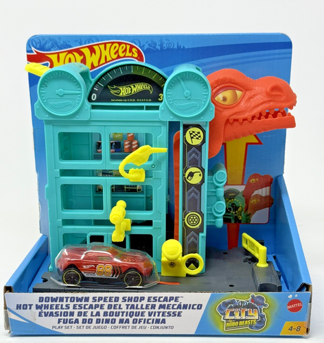 Escape de dinosaurios Hot Wheels City Downtown Speed Shop
