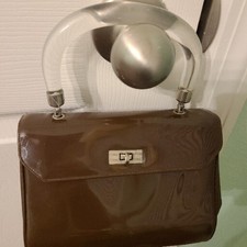 Vintage Morris Moskowitz Patent Leather With Lucite Handle Handbag